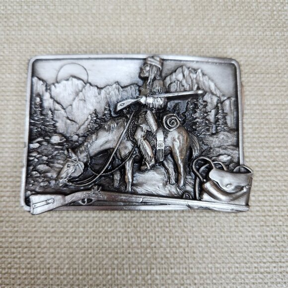 Vintage 1982 Siskiyou Mountain Man Western Cowboy Frontier Belt Buckle - Picture 12 of 12